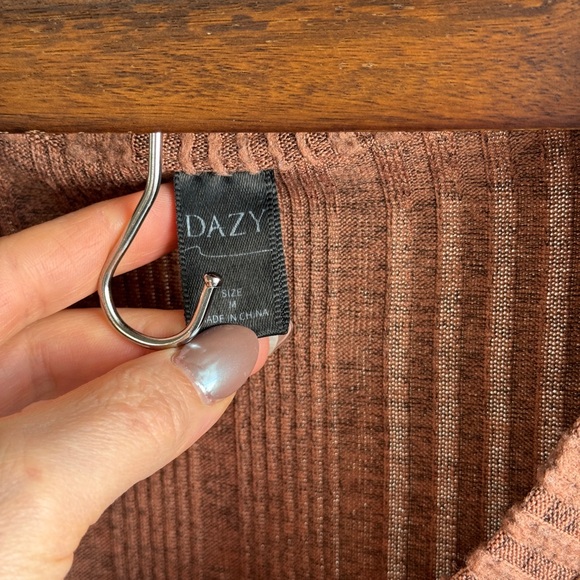 Brown Ribbed Knit Top - Picture 10 of 10